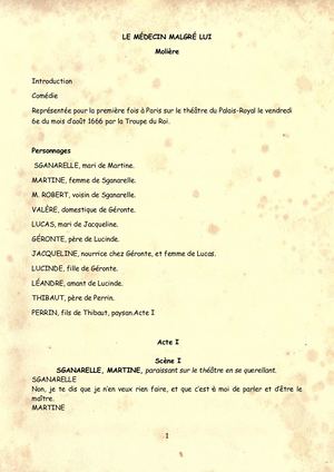 Le Médecin malgré lui, Molière