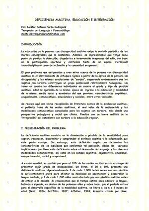 Sordera, Comunicación y Educación