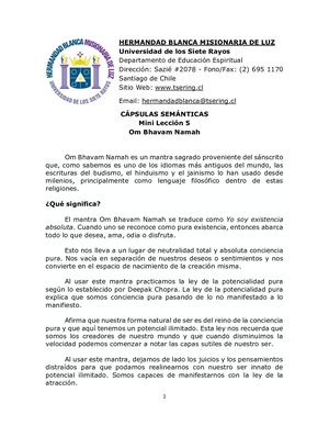 Cápsulas Semánticas 5 Om Bhavam Namah