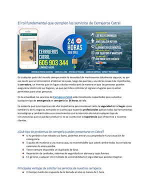 El rol fundamental que cumplen los servicios de Cerrajeros Catral