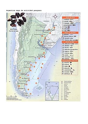 Argentina mapa de actividad pesquera