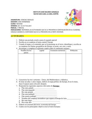 Noveno semana 1, II parcial