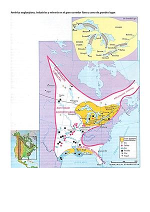 América Anglosajona, Industrias y Minería en Zona de Grandes Lagos