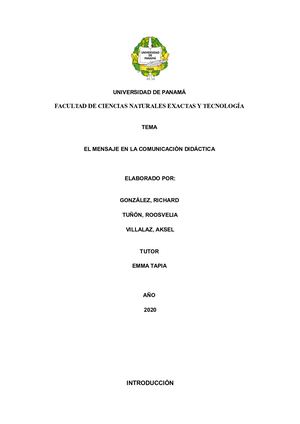 El Mensaje En La Comunicación Didáctica