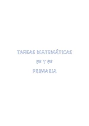 Tareas Matemáticas 5º Y 6º