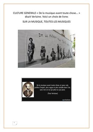 Litterature Sur La Musique