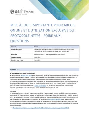 FAQ Utilisation exclusive HTTPS-STS dans ArcGIS Online