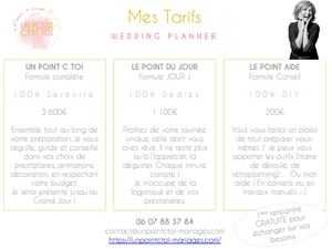 Tarifs Un Point C Toi Sonia Moreau Wedding Planner Organisation Mariages
