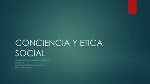 Conciencia Y Etica Social