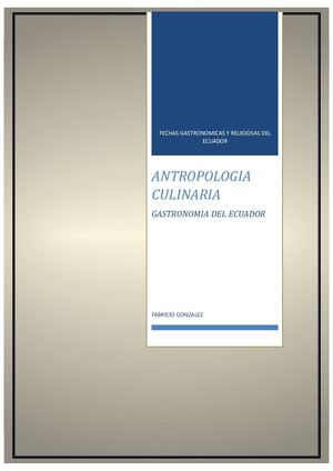 Fechas Gastronomicas Del Ecuador