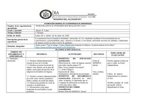 Planificacion Por Experiencia De Aprendizaje 6to Parcial