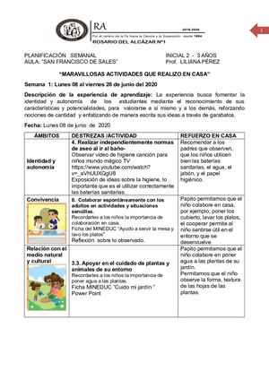 Planificacion Diaria 6to Parcial