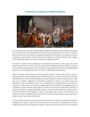 Causas De La Caída Del Imperio Romano