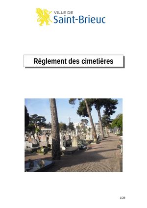 Réglement des cimetières 2019