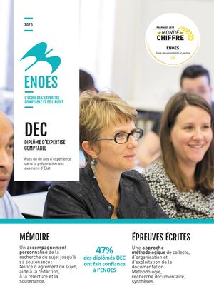 ENOES, école de l'expertise comptable, Plaquette Dec 2020