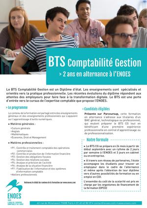 Enoes, école de l'expertise comptable : Plaquette Bts Cg 2020