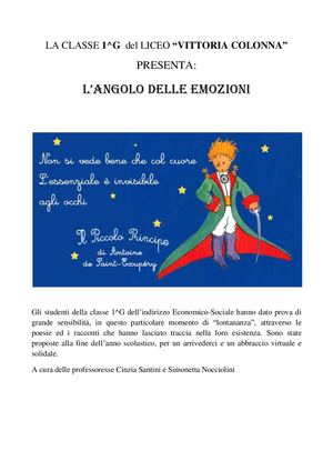LICEO VITTORIA COLONNA Angolo Delle Emozioni 1^G 2019 2020