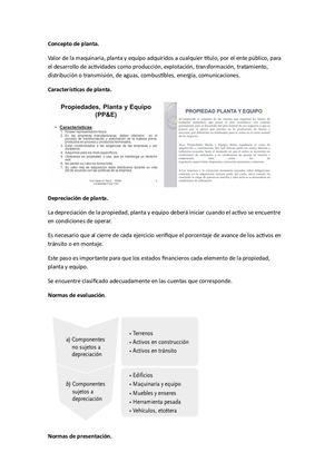 Concepto De Planta, Equipo Y Activo Intangible