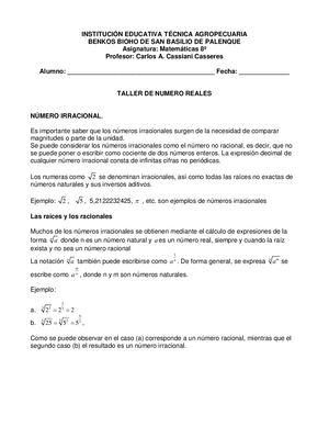 Taller De Números Reales