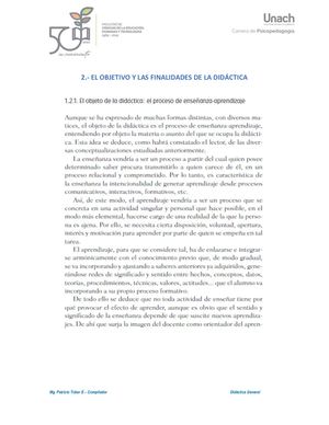 2 El Objetivo Y Las Finalidades De La Didáctica