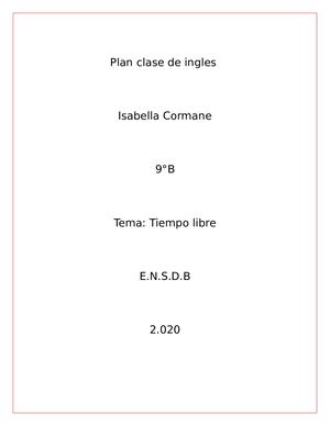 Plan Clase De Ingles