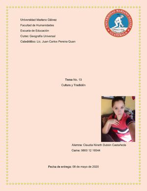 Cultura Y Tradición, Coban, A V