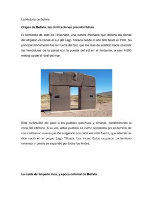 La Historia De Bolivia