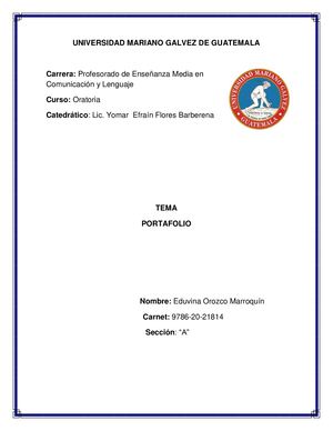Portafolio De Oratoria