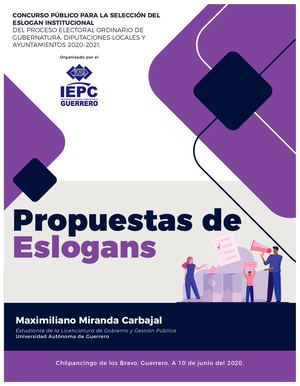 Propuestas De Eslogans | IEPC Gro | Concurso | Maximiliano Miranda Carbajal