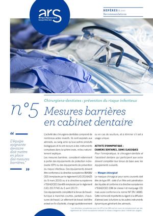Fiche n°5: Mesures barrières en cabinet dentaire