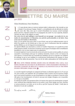Lettre du Maire Election 2020