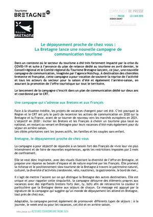 Communiqué de presse - Campagne de communication relance