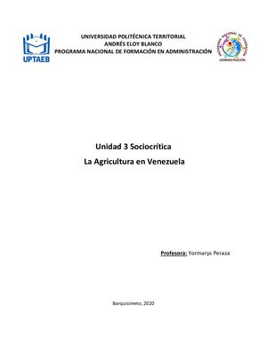 La Agricultura En Venezuela