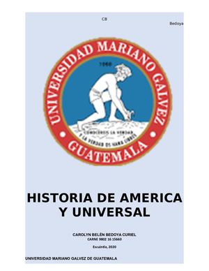 Historia De America Y Universal Tarea Final Belen Bedoya