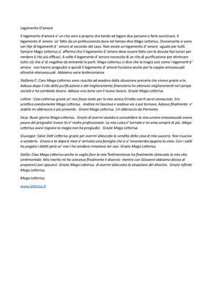 Legamento d ' amore il parere su' Mago Letterius