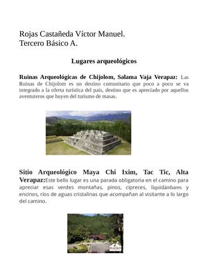Tarea Xinka, Lugares Arqueologicos