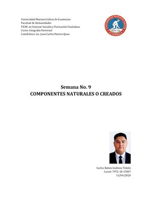 Semana No 9 Componentes Naturales O Creados