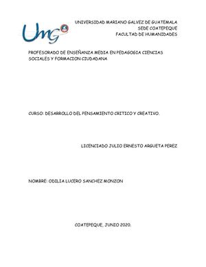 Portafolio Pensamiento Crítico