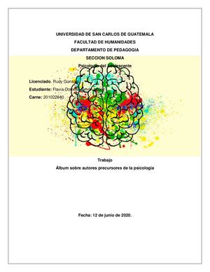 áLbum, Precursores De La Psicologia