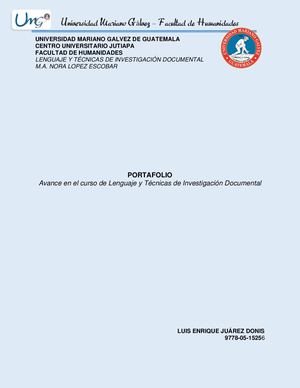 Portafolio Lenguaje y Técnicas de Investigación Documental