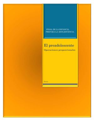 El Preadolescente Y Las Operaciones Proporcionales Psc Infantil
