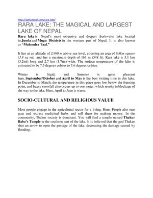 RARA LAKE: THE MAGICAL AND LARGEST LAKE OF NEPAL