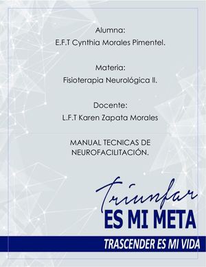 Manual Tecnicas De Neurofacilitación Y Caso Clinico