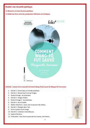 Etudier Une Nouvelle Poétique