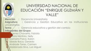 GERENCIA Y GESTION EDUCATIVA
