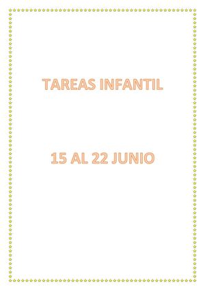 Tareas Infantil 15 Al 22 Junio