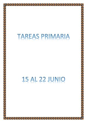 Tareas Primaria 15 Al 22 Junio Pdf
