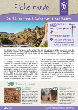 De Notre Dame de Pène à Calce par le Roc Redoun