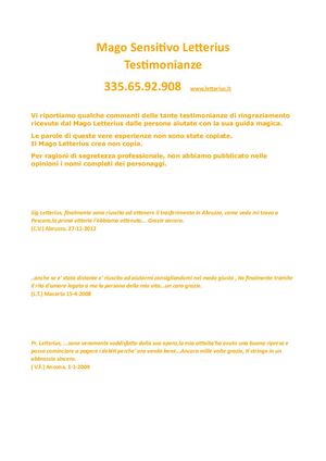 Testimonianze Mago Letterius