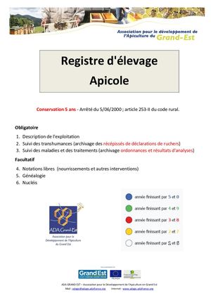 Ada Grand Est Registre Elevage 2020